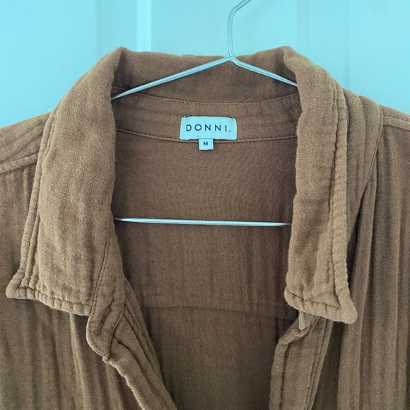 DONNI. Brown Button Down Shirt - Picture 3 of 4